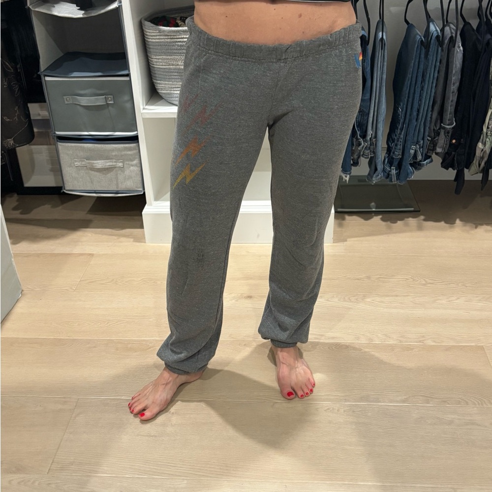 Aviator Nation Gray Sweatpants with Lightning REALLY SOFT - Picture 5 of 8